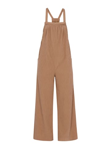 Swirly Women Jumpsuit in Beige Brown