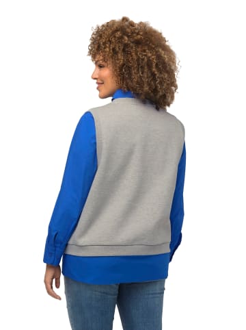 Ulla Popken Sweatshirt in hellgrau mélange