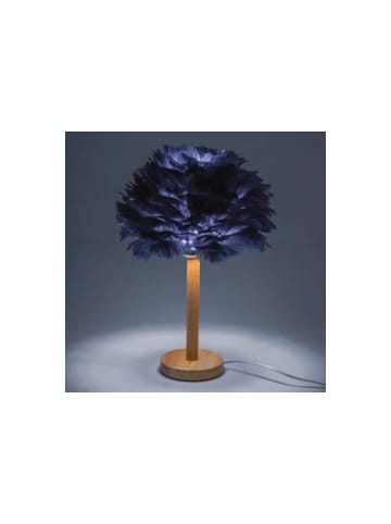 COFI 1453 LED-Tischlampe 43 × 30 cm, Deko-Lampe mit Federn 110-240V, in Blau