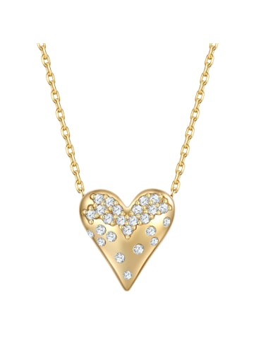 Glanzstücke München Kette Herz aus Sterling Silber mit Zirkonia in gelbgold
