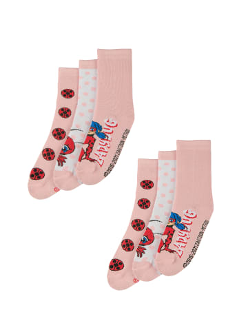 ONOMATO! 6er-Set: Socken Miraculous Lady Bug in Mehrfarbig