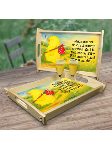Mr. & Mrs. Panda Holz Tablett Küken Wander Design mit Spruch in Weiß