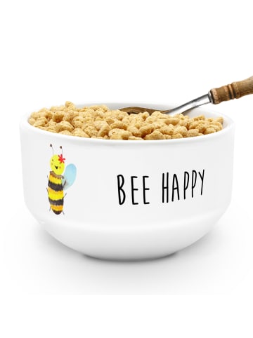 Mr. & Mrs. Panda schale Biene Happy mit Spruch in Weiß