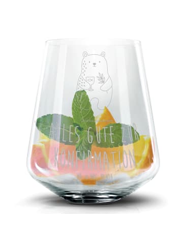 Mr. & Mrs. Panda Glasbecher Bär Konfirmation mit Spruch in Transparent