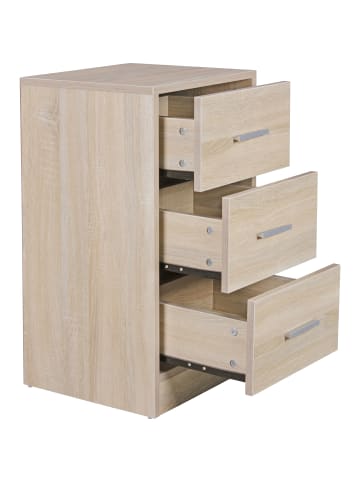 KADIMA DESIGN Nachtkonsole FOGGIA Holz Nachttisch modern mit 3 Schubladen sonoma, in Sonoma