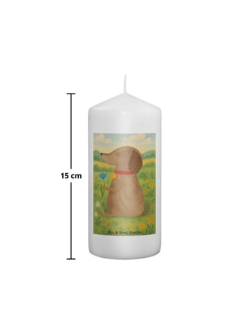 Mr. & Mrs. Panda Kerze Hund Blume Design ohne Spruch in Weiß