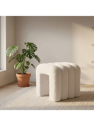 relaxdays Sitzhocker Bubble Bogen in Creme in Schaumstoff - (B)40 x (H)40 x (T)40 cm