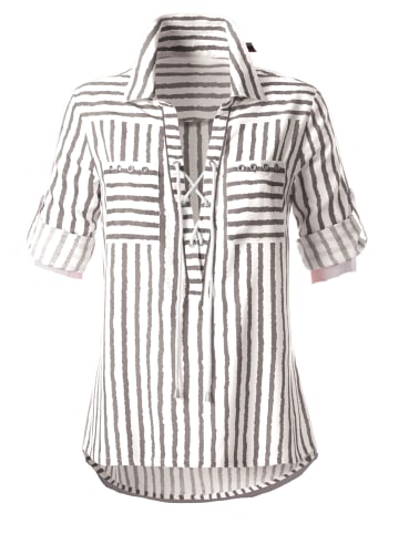 WITT WEIDEN Gestreifte Bluse in taupe-weiß-gestreift