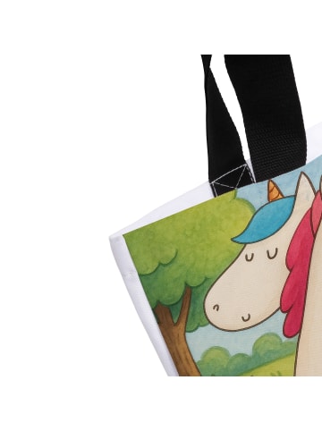 Mr. & Mrs. Panda Tote Bag Einhorn Mitteilung Design ohne Spruch in Weiß