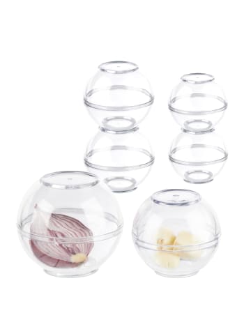 relaxdays 6 x Frischhaltekugeln in Transparent