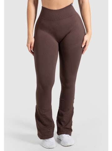 SMILODOX Schlaghose Leggings Aylin Scrunch in Braun