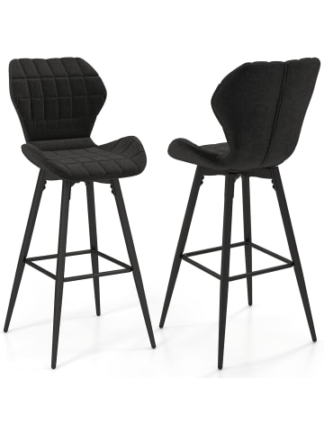 COSTWAY 2er Barhocker Set in Schwarz