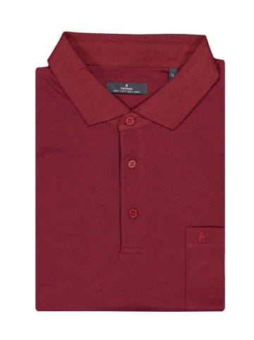 Ragman Polo button short sleeve solid in Rot