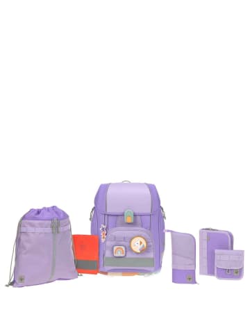 Lässig School Set Boxy Unique - Schulranzen Set 7tlg. (Gradient Green/Blue) in Violet/Lavender