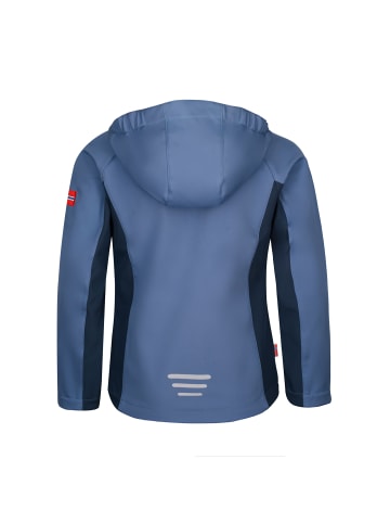 Trollkids Softshell Jacke "Kristiansand" in Lotusblau/Marineblau