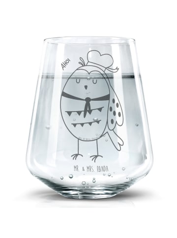 Mr. & Mrs. Panda Trinkglas Eule Matrose ohne Spruch in Transparent
