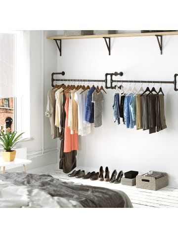 SONGMICS Wand‑Kleiderstange Dalson in Schwarz - (B)30 x (H)29.5 x (T)110 cm