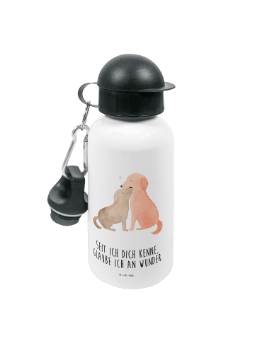 Mr. & Mrs. Panda Sportflasche Hunde Liebe mit Spruch in Weiß