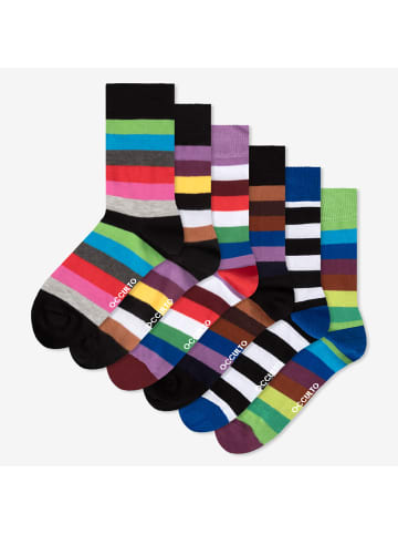 Occulto 6er Pack Bunte Socken Sigi in Streifen