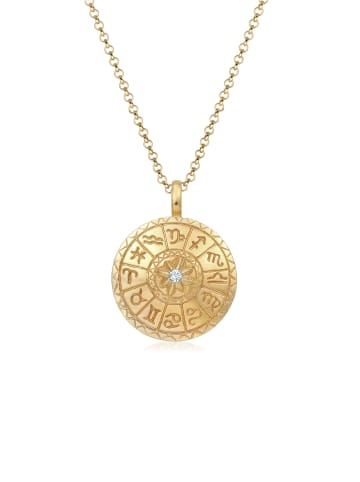 Elli Halskette 925 Sterling Silber Astro, Sternzeichen in Gold