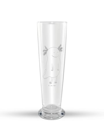 Mr. & Mrs. Panda Weizenbierglas Axolotl Glücklich ohne Spruch in Transparent