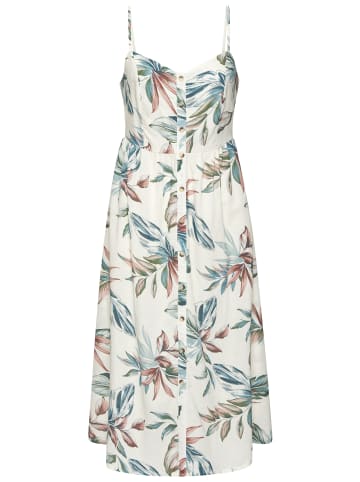 LASCANA Midikleid in beige-blau bedruckt