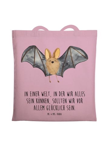 Mr. & Mrs. Panda Schultertasche Fledermaus Flügel mit Spruch in Rosa Pastell