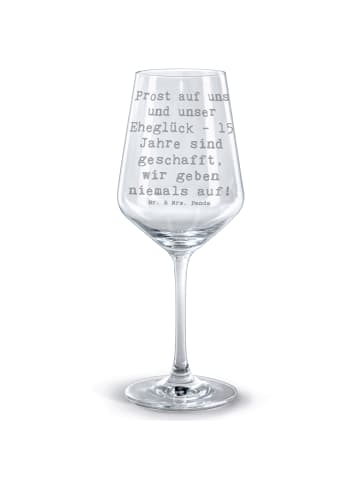 Mr. & Mrs. Panda Weinglas Groß Spruch 15. Hochzeitstag Gläserne ... in Transparent