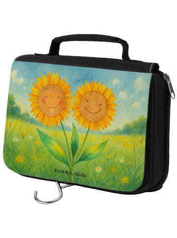 Mr. & Mrs. Panda Waschtasche Blume Sonnenblume Design ohne Spruch in Weiß