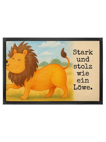 Mr. & Mrs. Panda Bodenvorleger Sternzeichen Löwe Design mit Spruch in Weiß