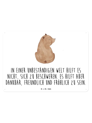 Mr. & Mrs. Panda Blechschild Bär Schulterblick mit Spruch in Weiß