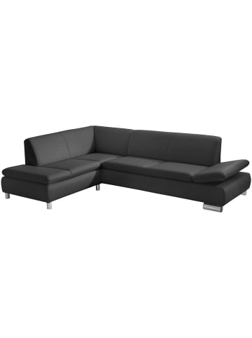 58 aufm Kessel ECKSOFA mit Ottomane links Kaye Bezug Kunstleder Metallfuß verchromt / schwarz
