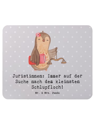 Mr. & Mrs. Panda Mouse-Pad Juristin Schlupfloch mit Spruch in Grau Pastell