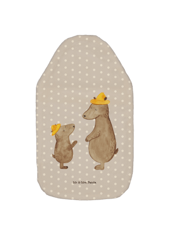 Mr. & Mrs. Panda Wärmflasche Bären mit Hut ohne Spruch in Grau Pastell