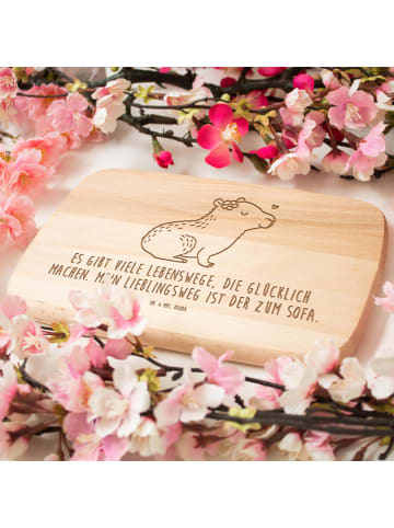 Mr. & Mrs. Panda Holzbrett Capybara Blume mit Spruch in Transparent