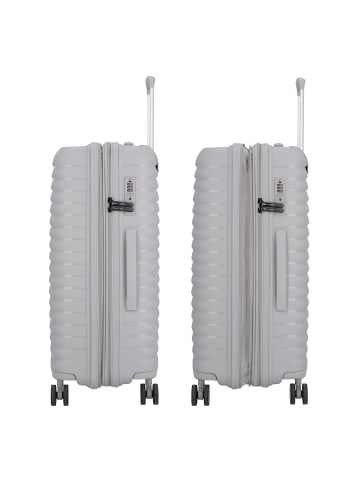 D&N Travel Line 4500 4 Rollen Kofferset 3-teilig mit Dehnfalte grey