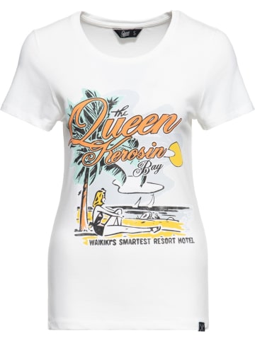 Queen Kerosin Shirt "Print T-Shirt Queens Bay" in Weiß