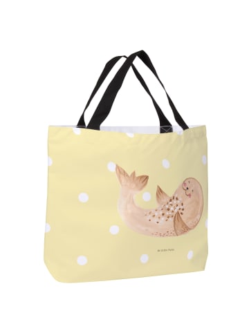 Mr. & Mrs. Panda Strandtasche Robbe Liegen ohne Spruch in Gelb Pastell