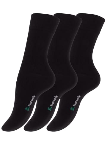Vincent Creation® Bio-Baumwoll Socken 6 Paar in Schwarz