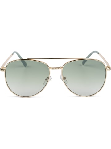 styleBREAKER Piloten Sonnenbrille in Gold / Grün Verlauf