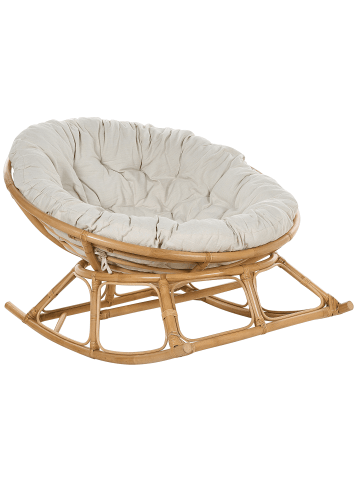 Beliani 2-tlg Schaukelstuhl ORVIETO in /Beige