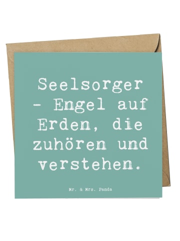 Mr. & Mrs. Panda Grußkarte Spruch Seelsorger Engel mit Spruch in Meeresbrise