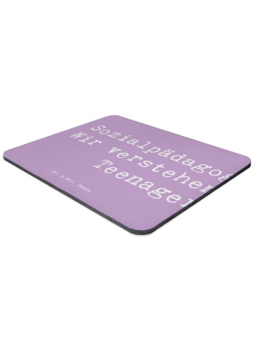 Mr. & Mrs. Panda Mouse Pad Spruch Sozialpädagogin Herz mit Spruch in Lavendeltraum