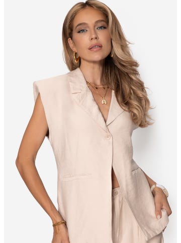 SASSYCLASSY Oversize Weste in Beige