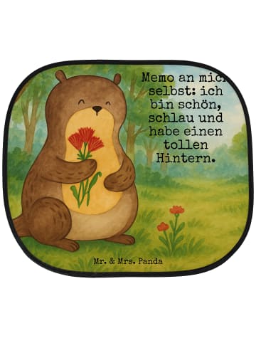 Mr. & Mrs. Panda Sonnenschutz für Autoscheiben Otter Blumenstrau... in Weiß
