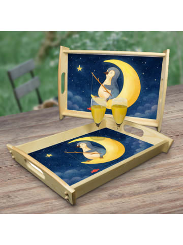 Mr. & Mrs. Panda Dekotablett Pinguin Mond Design ohne Spruch in Weiß