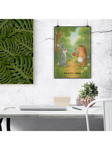 Mr. & Mrs. Panda Poster Hase Igel Design ohne Spruch in Weiß