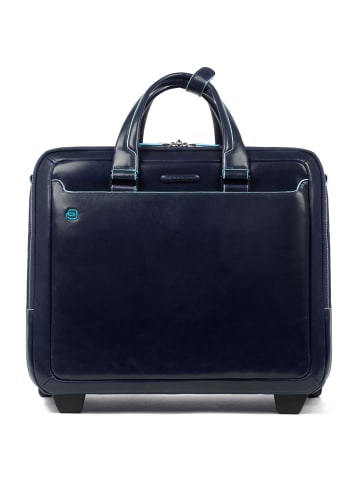 Piquadro Blue Square 2-Rollen Businesstrolley Leder 37 cm Laptopfach in night blue