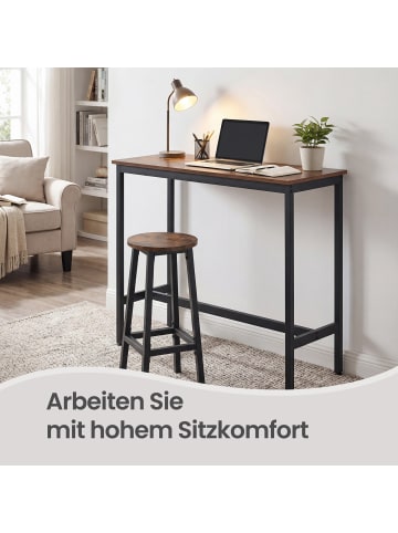 VASAGLE Bartisch Barnet in Braun-Schwarz - (B)40 x (H)90 x (T)100 cm