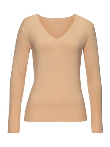 Vivance V-Ausschnitt-Pullover in pfirsich